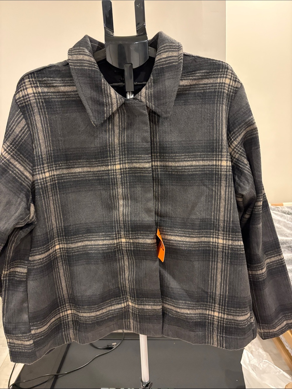 Banana Republic Plaid Collared Women’s Jacket - Black & Gray